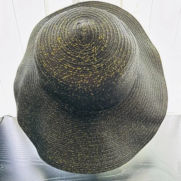 Chi by Carlos Falchi, black floppy wide brim hat - Picture 11 of 12